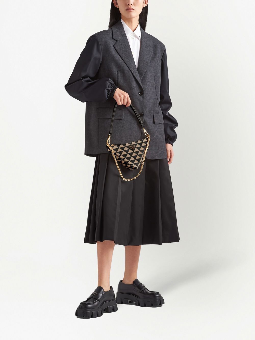 Pra*a embroidered jacquard mini bag