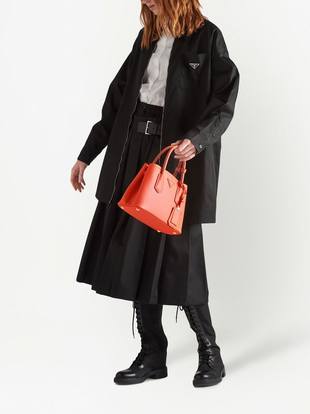 Pra*a double saffiano leather tote bag