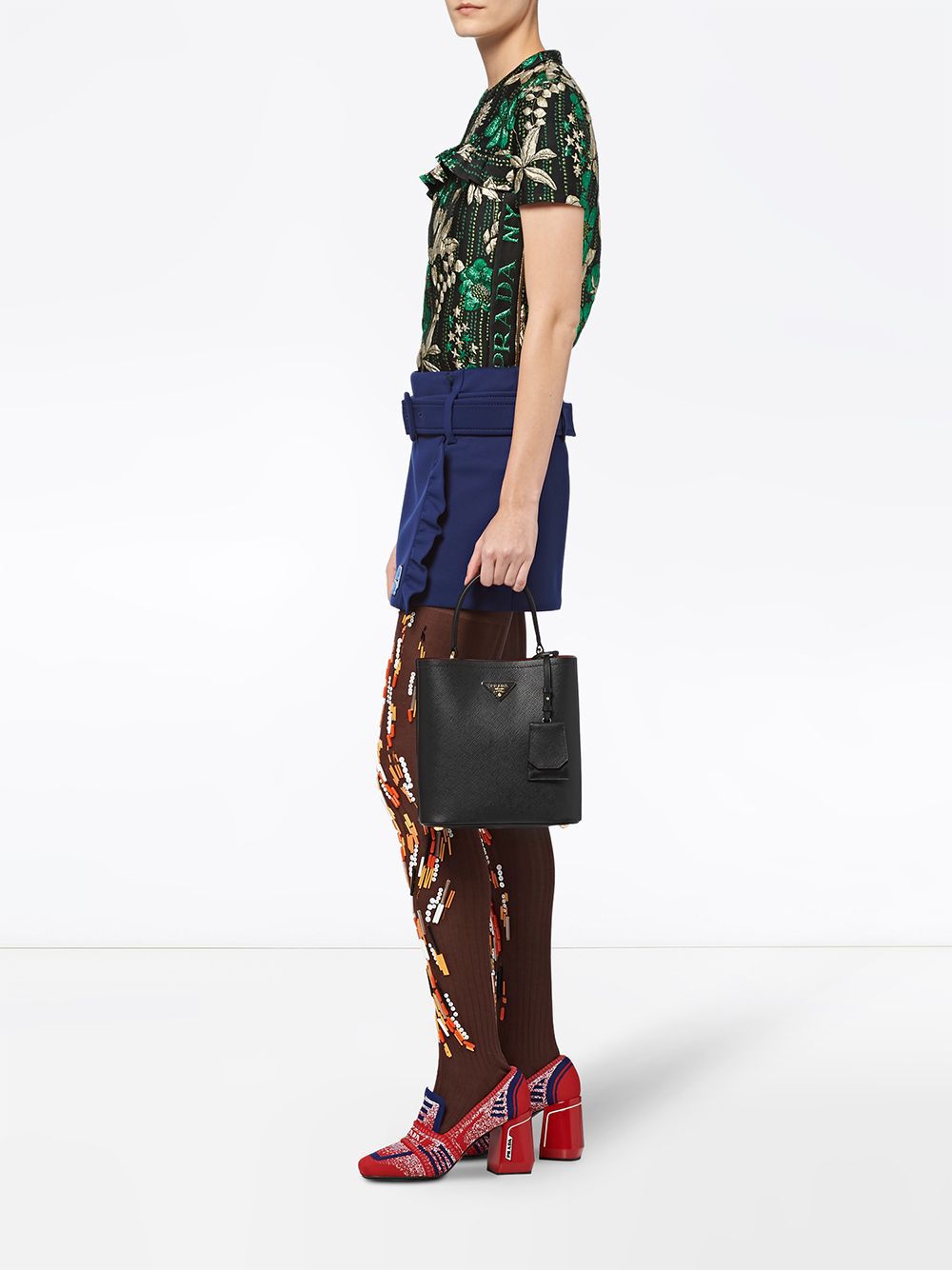 Pra*a double saffiano leather tote