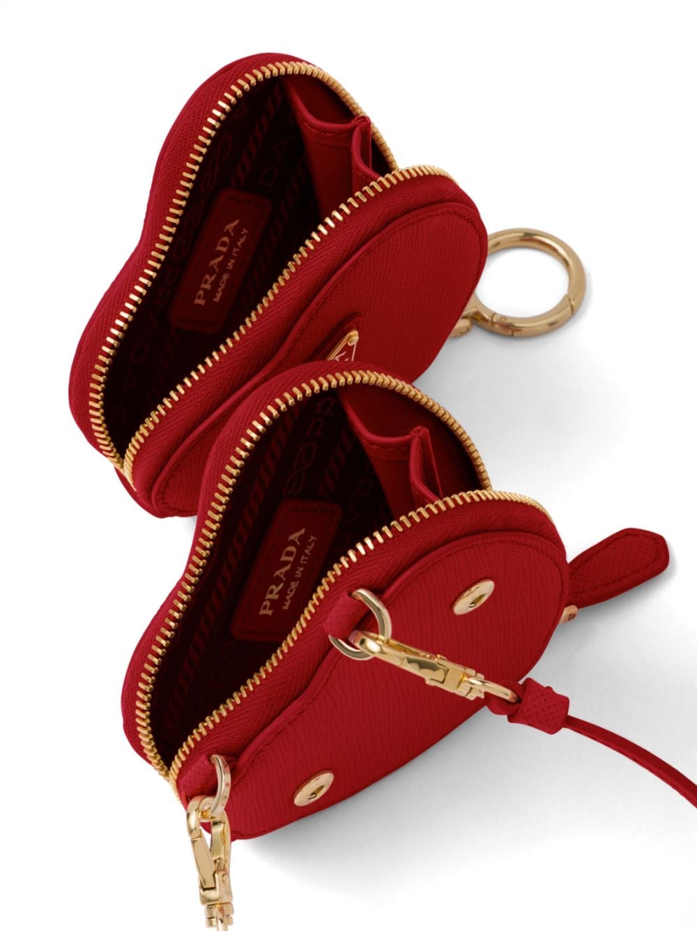 Pra*a odette heart-shaped leather mini pouch