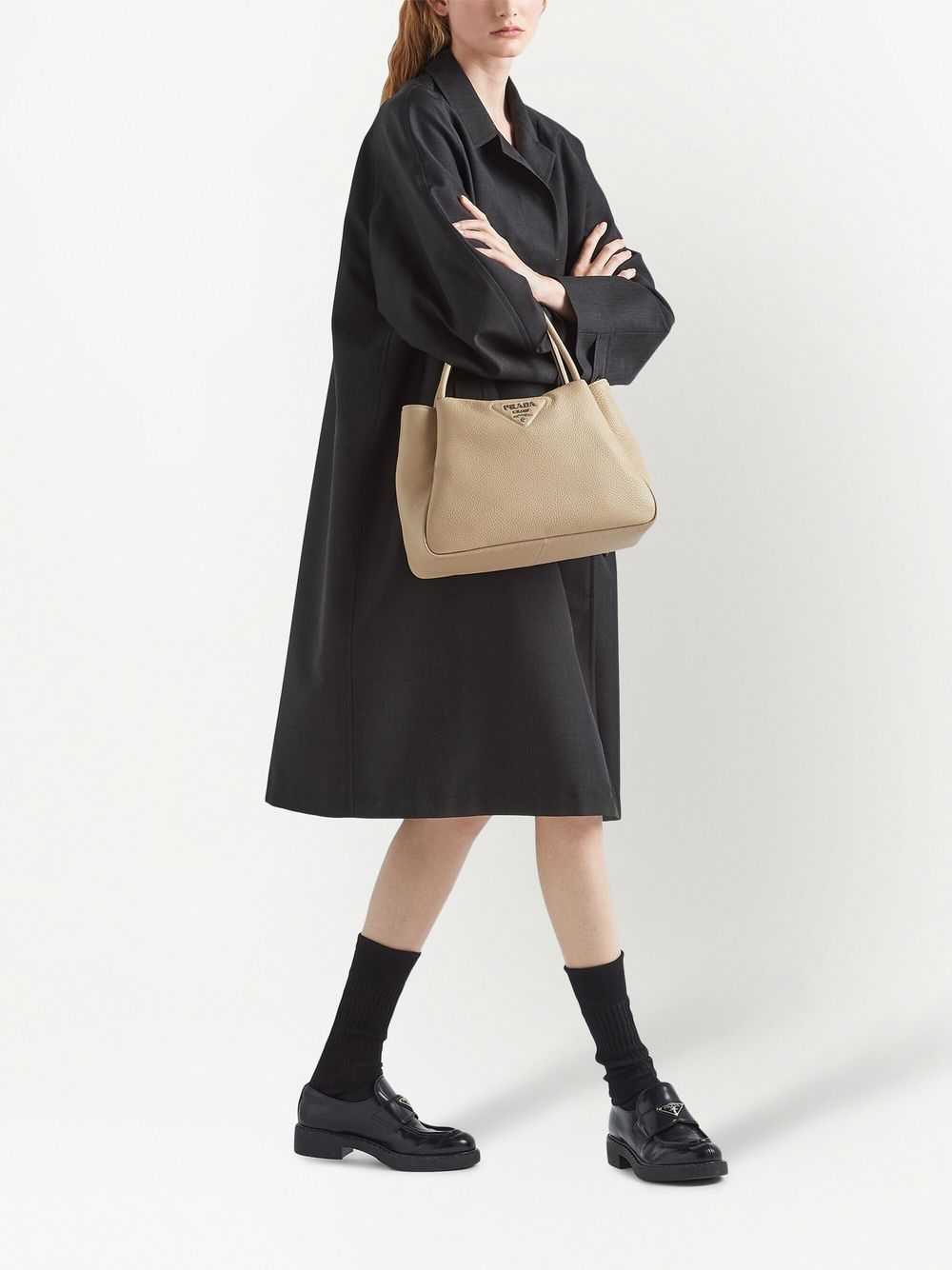 Pra*a logo-lettering top-handle bag