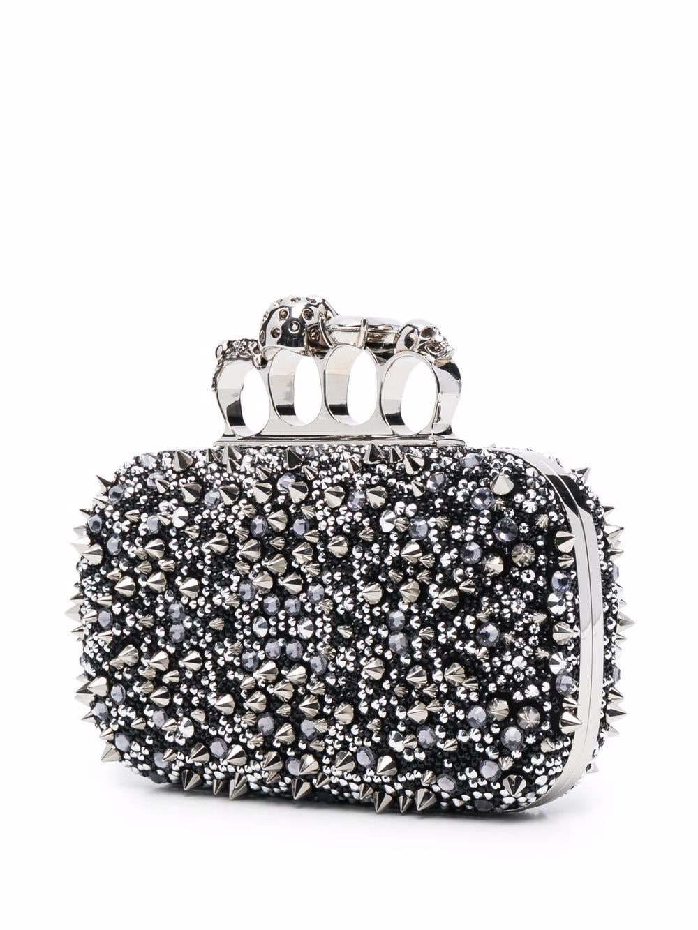 Alexander McQueen four-ring skull studded clutch