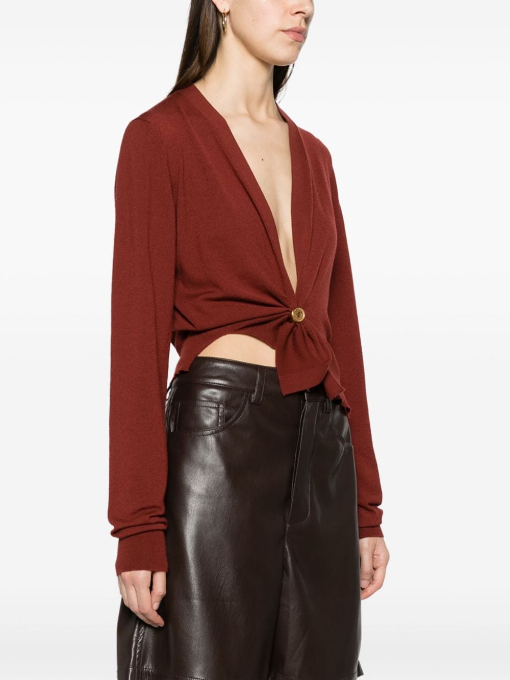 Bo*te*ga ve*ne*ta   asymmetric cropped cardigan