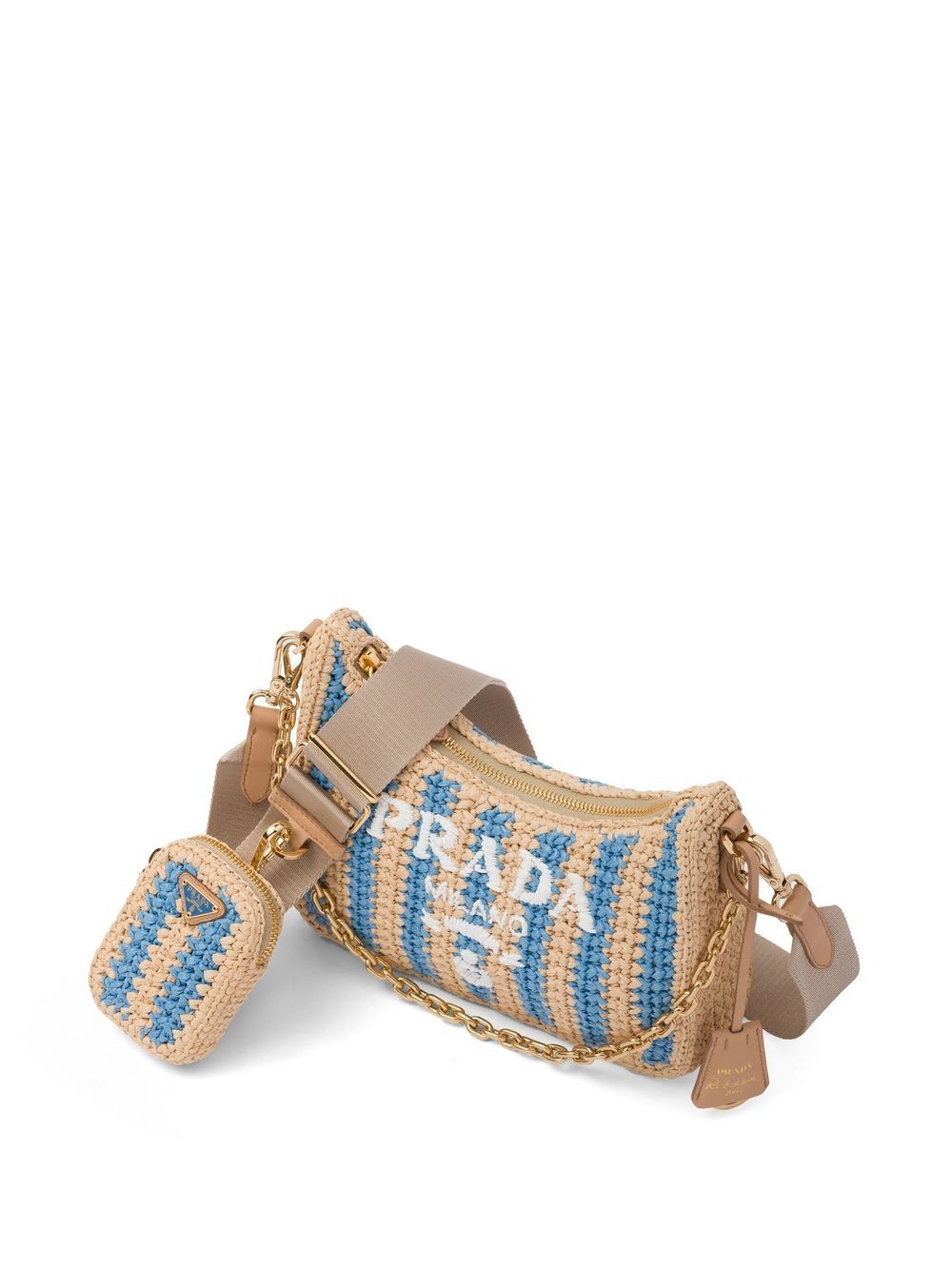 Pra*a re-edition 2005 crochet-knit shoulder bag