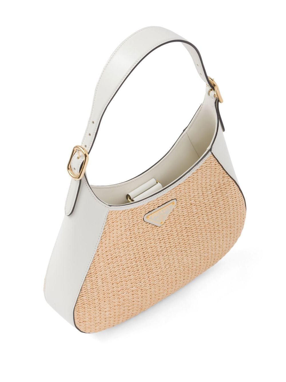 Pra*a triangle-logo woven shoulder bag