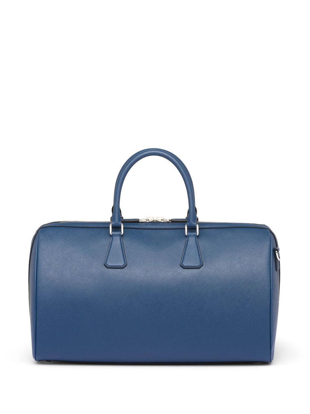 Pra*a leather logo-patch travel bag