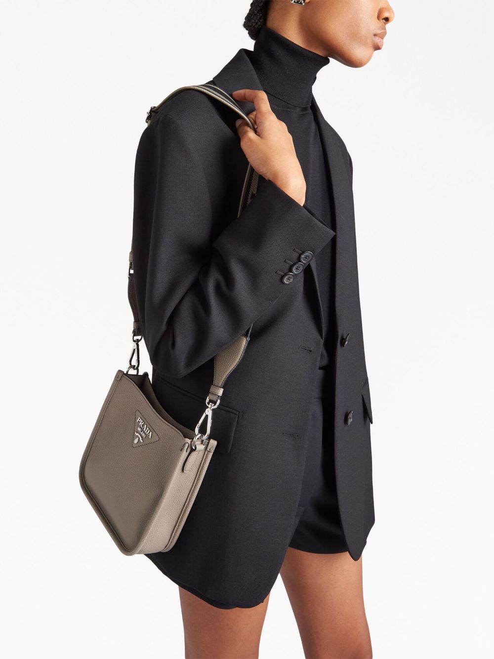 Pra*a mini logo-plaque shoulder bag