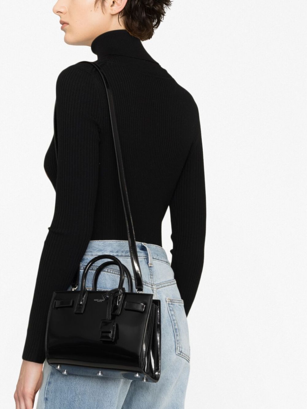 Saint Laurent Sac De Jour patent leather handbag