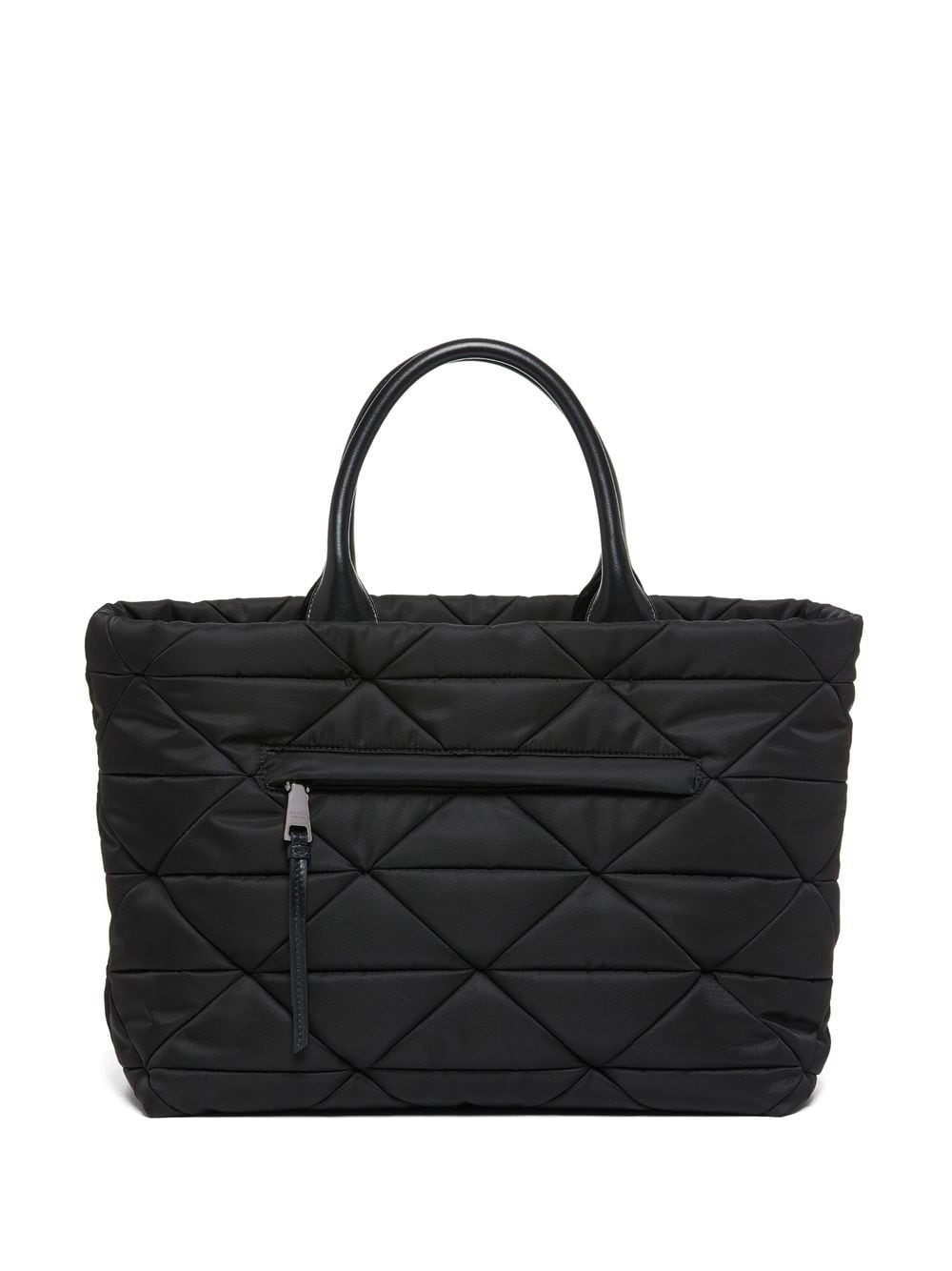 Pra*a triangle-logo quilted tote bag