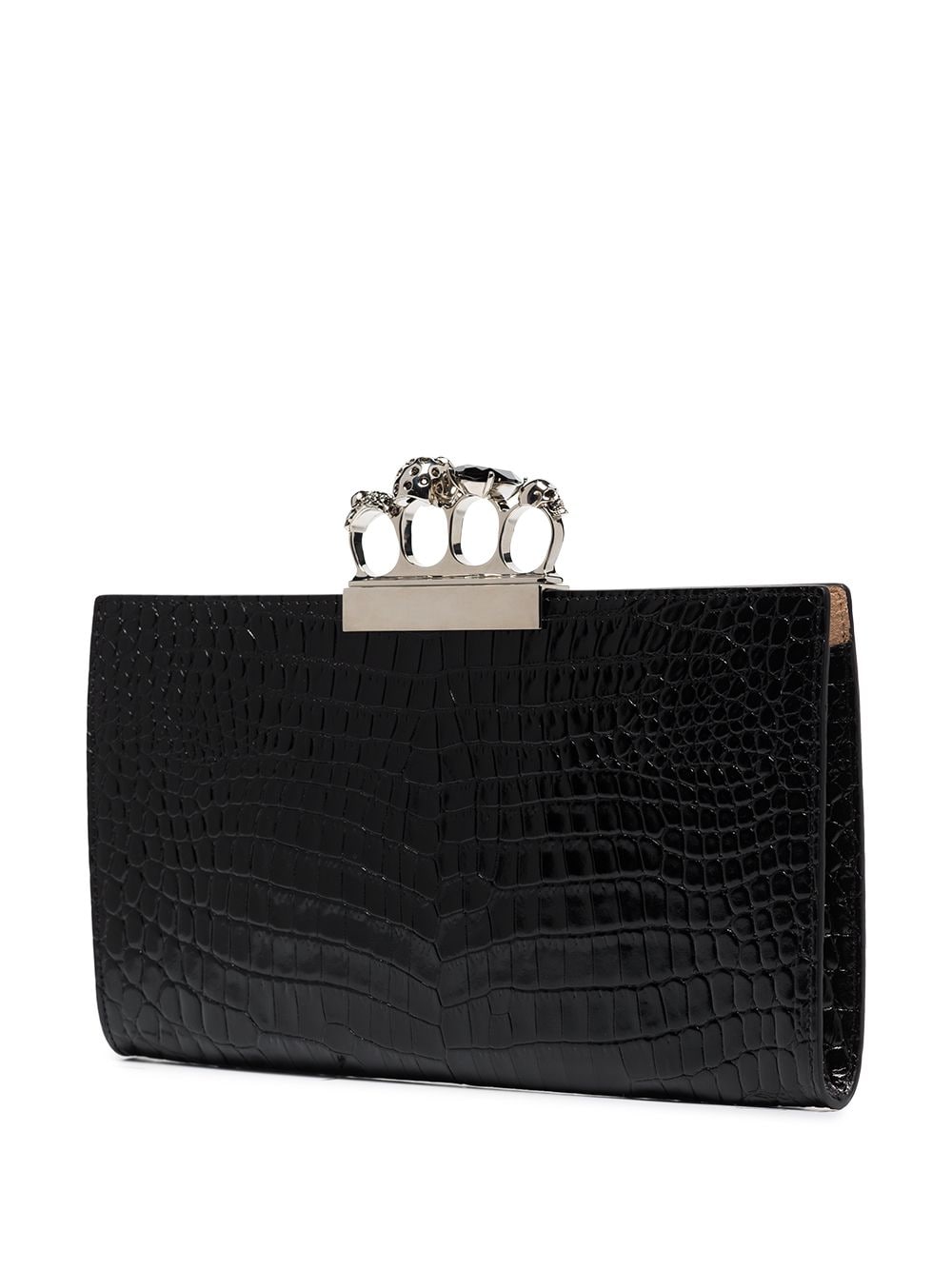 Alexander McQueen crocodile-embossed knuckleduster clutch