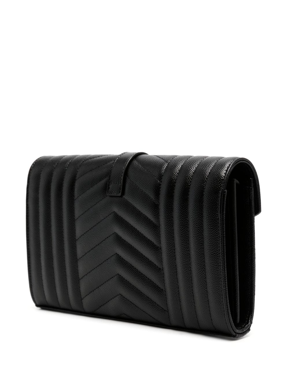 Saint Laurent logo-plaque quilted clutch bag