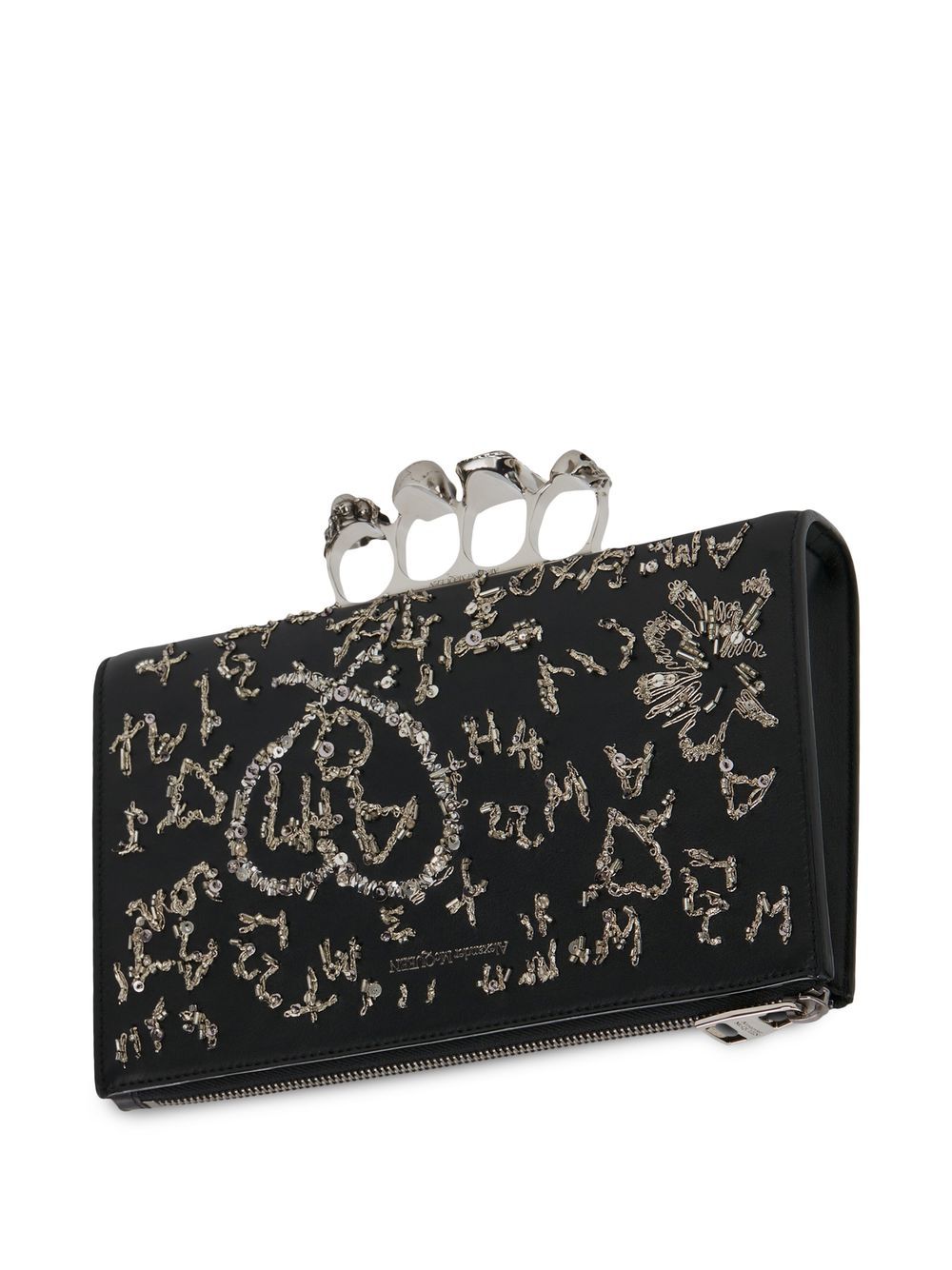 Alexander McQueen small Skull Four-Ring pouch