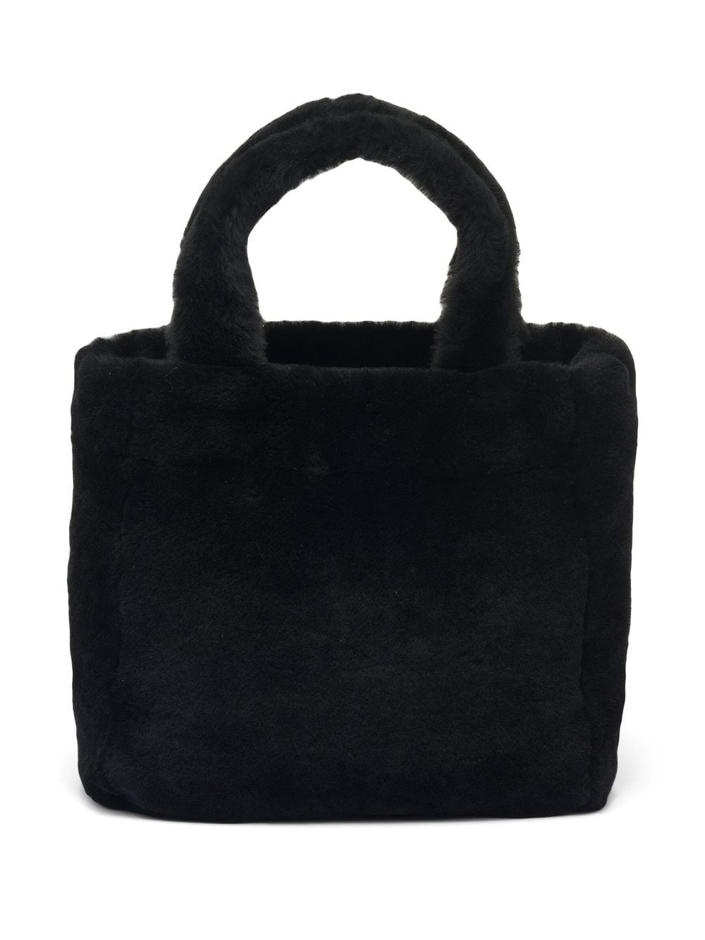 Pra*a logo-print shearling tote bag
