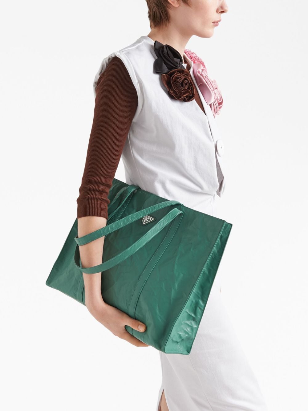 Pra*a nappa-leather tote bag