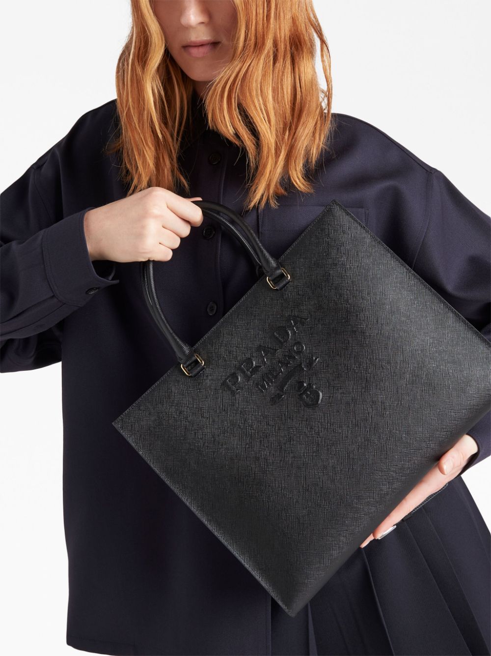 Pra*a medium saffiano leather tote bag