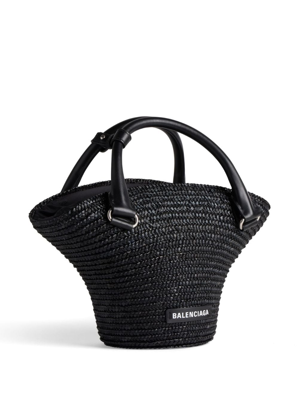 Ba*len*cia*ga braided-raffia mini tote bag