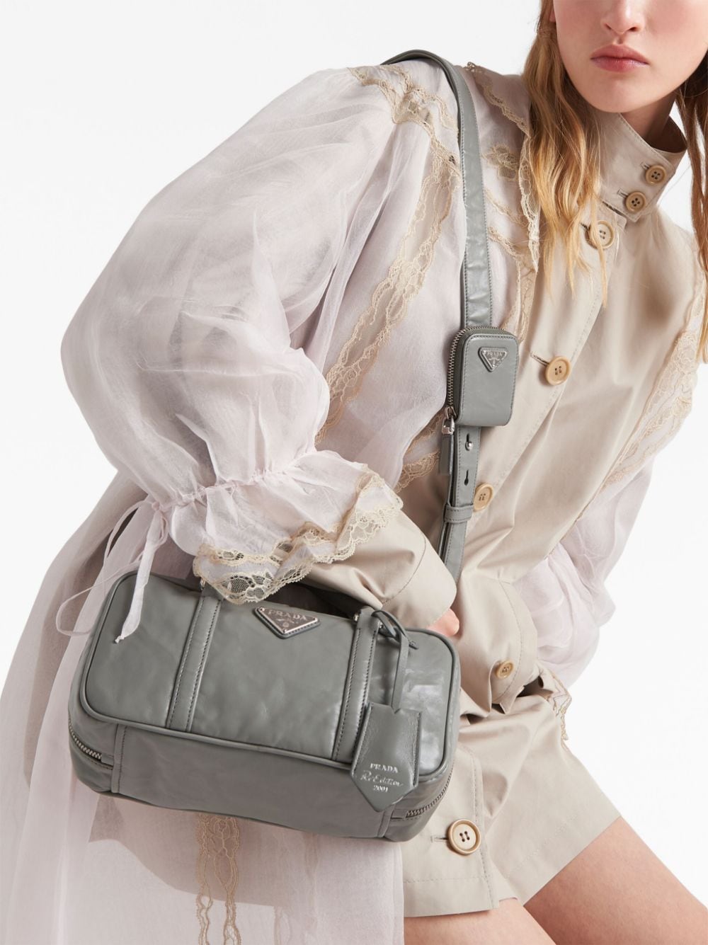 Pra*a small leather top handle bag