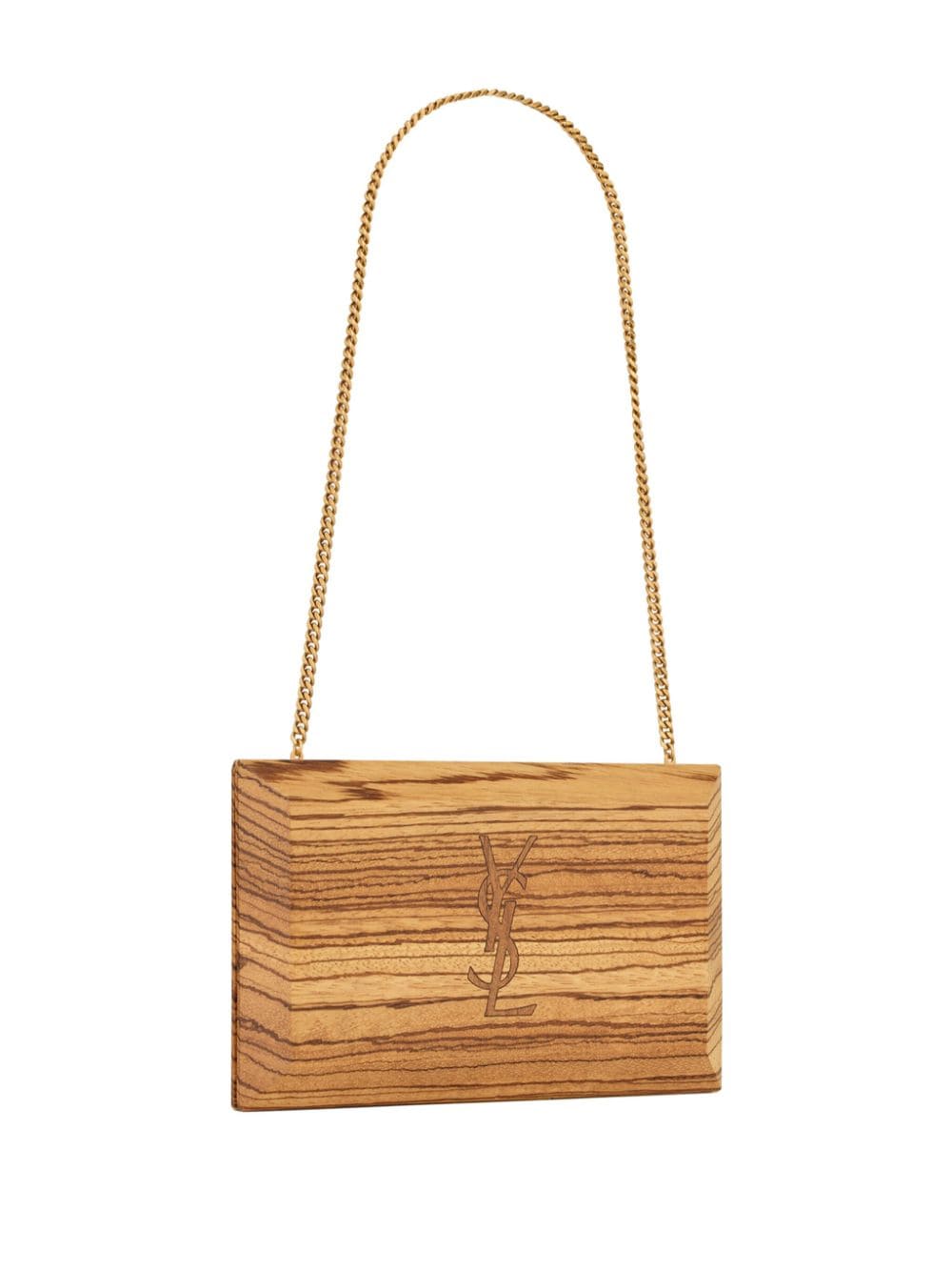 Saint Laurent Minaudiere wood clutch bag