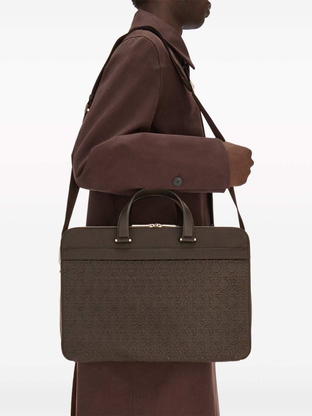Ferragamo Gancini zipped briefcase