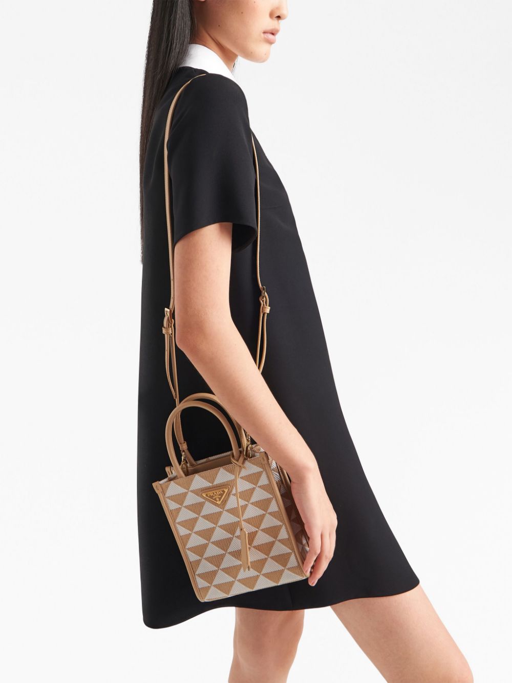 Pra*a symbole embroidered mini bag