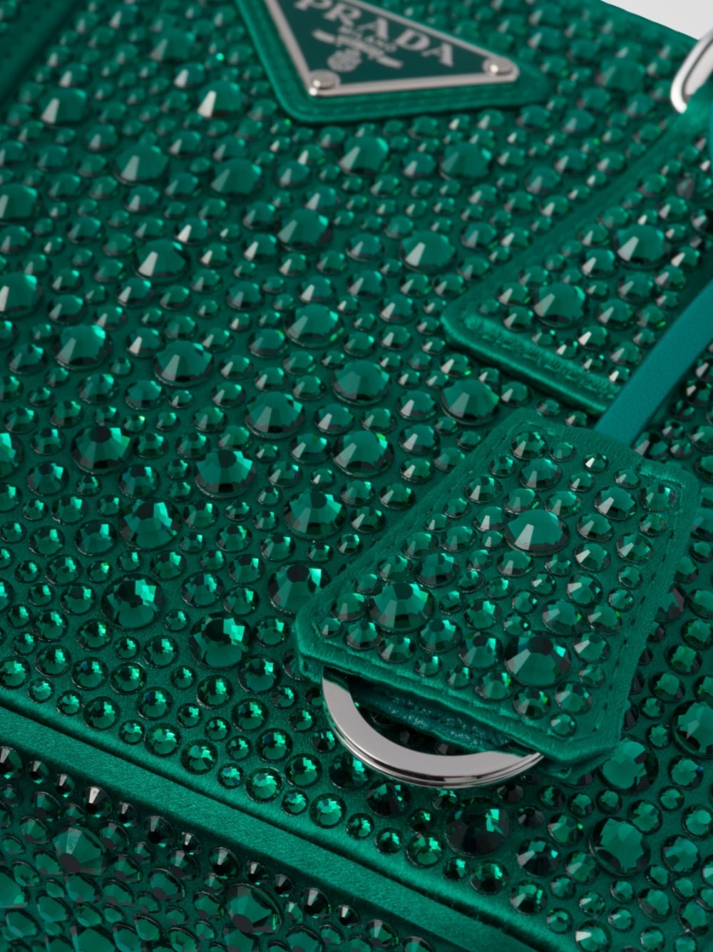 Pra*a galleria crystal-embellished satin mini bag