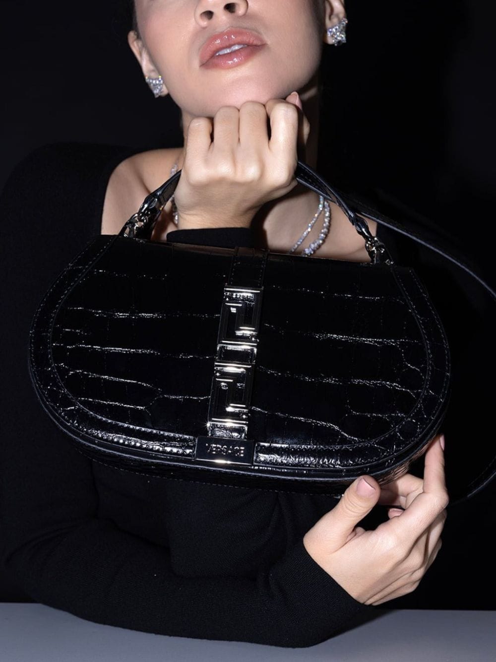 Versace Greca Goddess leather bag