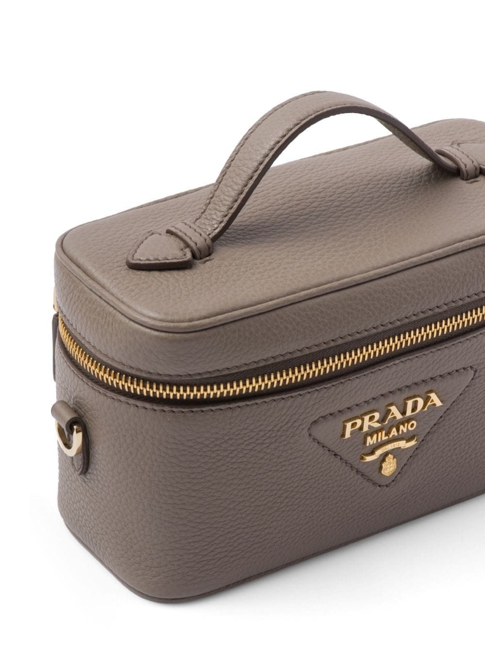 Pra*a logo-plaque leather mini-bag