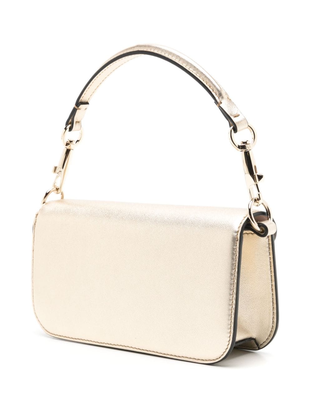 Valentino Garavani small Locò crystal-embellished metallic shoulder bag