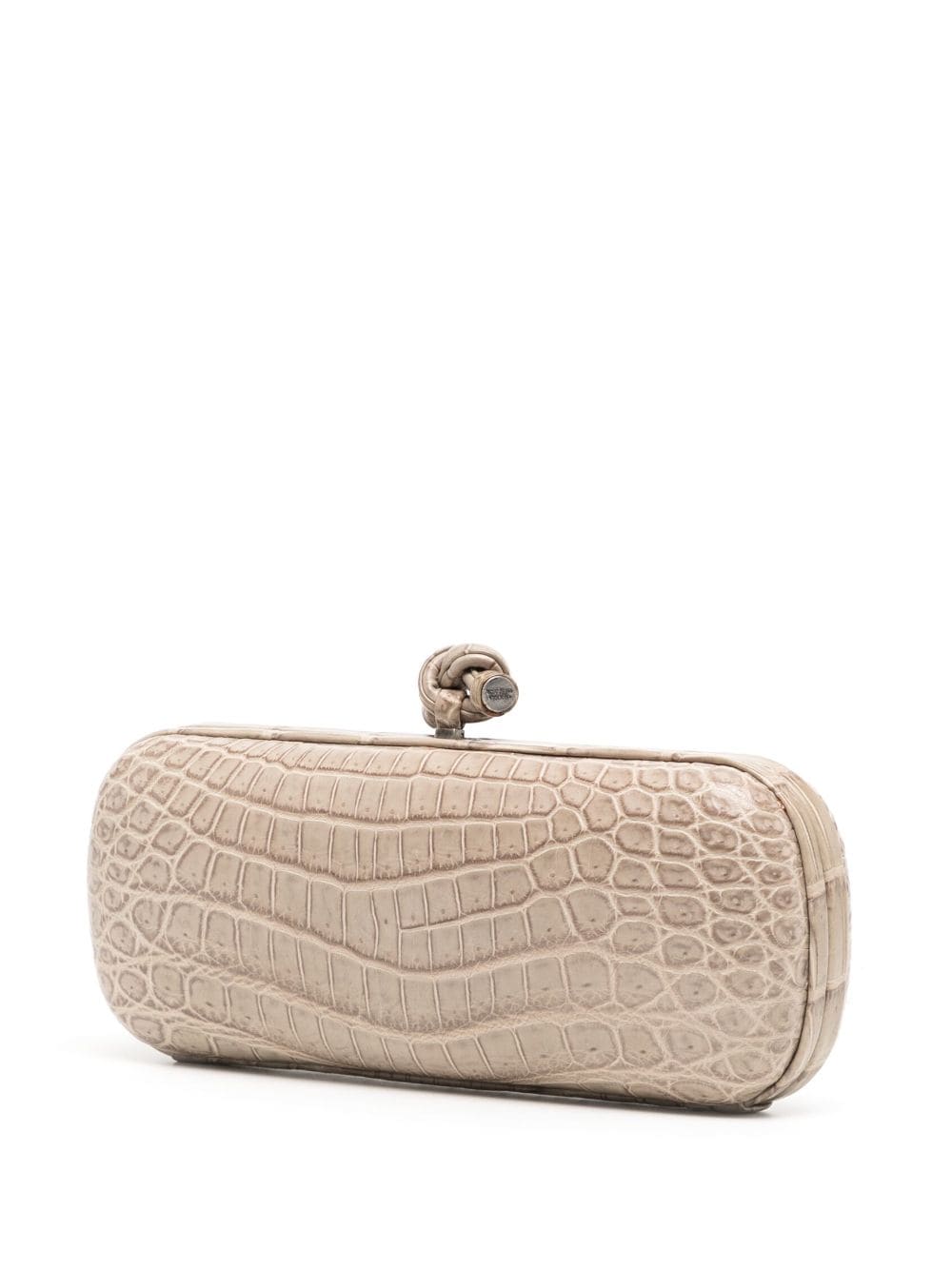 Bo*te*ga ve*ne*ta   knot crocodile-embossed clutch bag