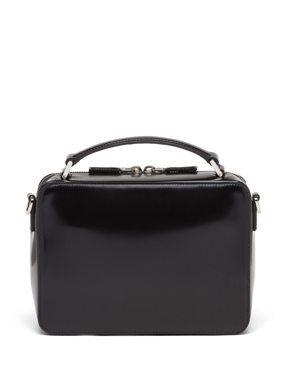 Pra*a brique brushed-leather crossbody bag