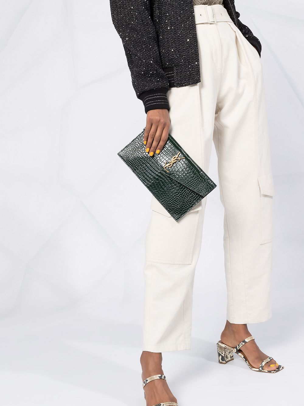 Saint Laurent logo plaque clutch bag