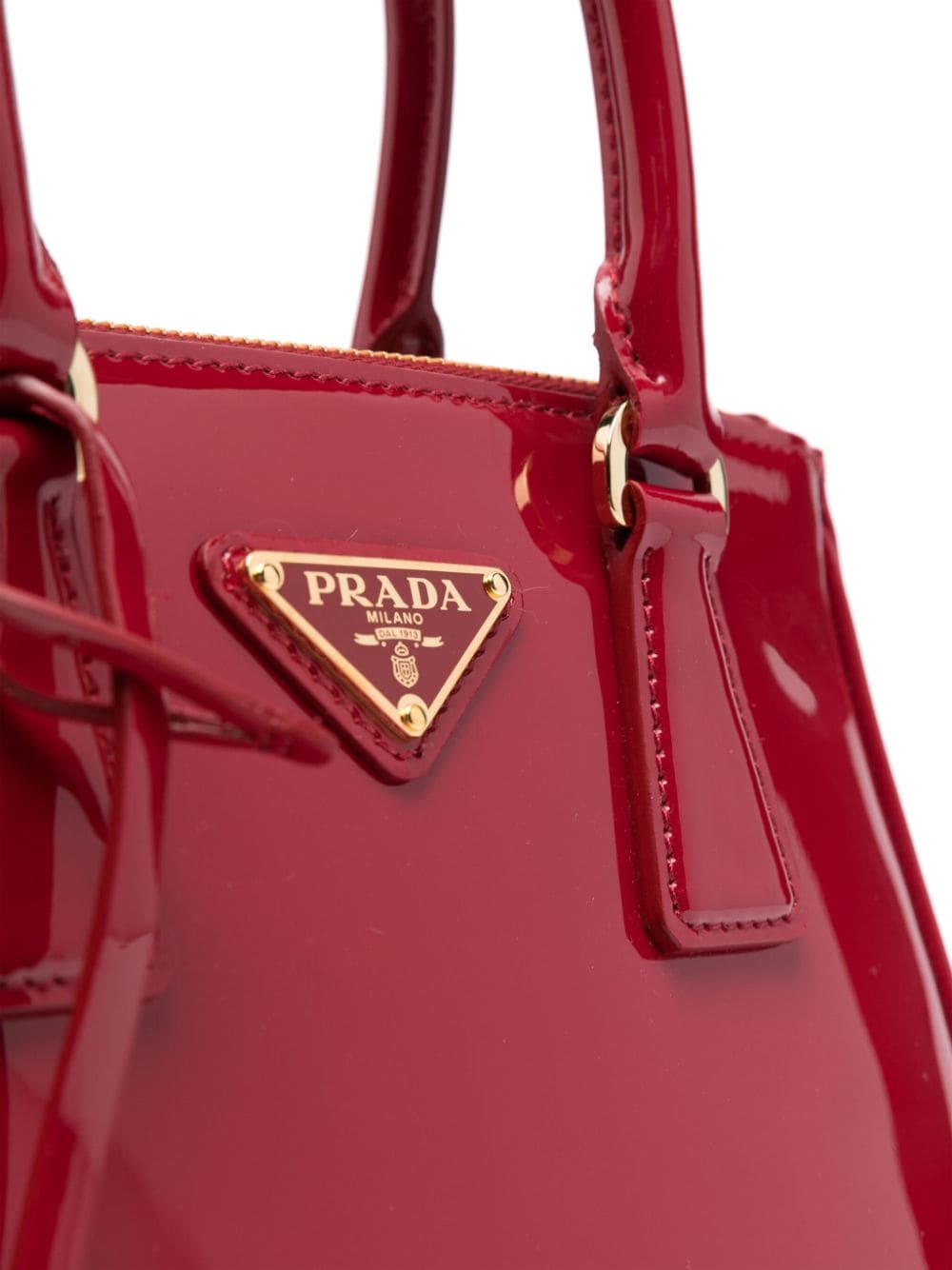 Pra*a galleria patent leather tote bag