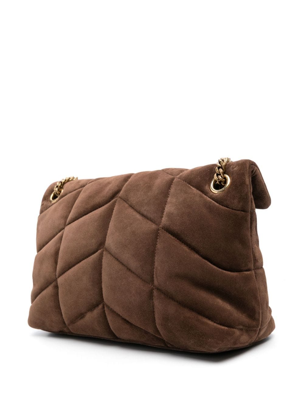 Saint Laurent Loulou Puffer small suede shoulder bag