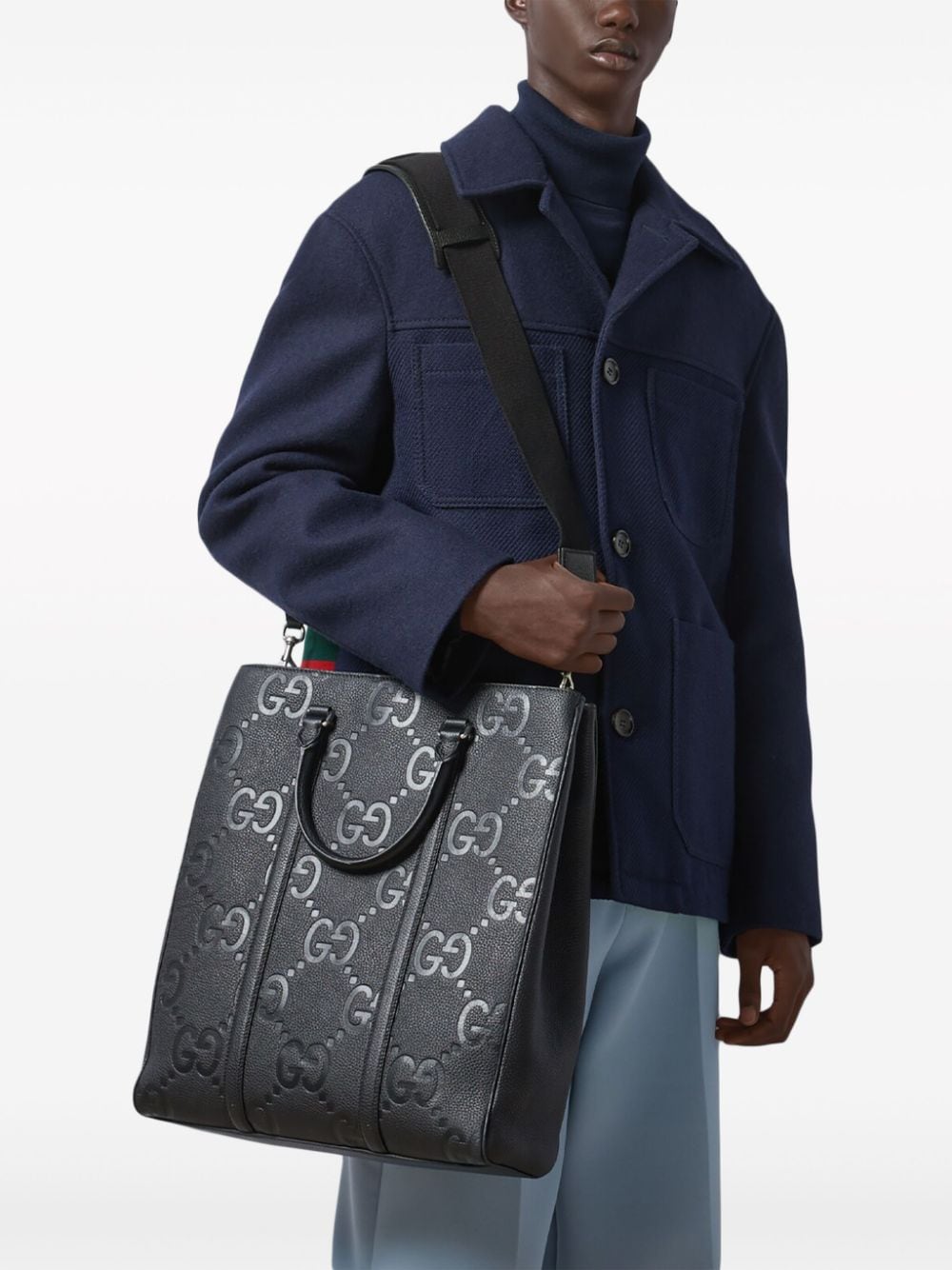 G*u*i medium jumbo gg leather tote bag