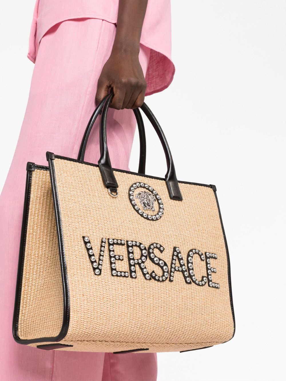 Versace large La Medusa embellished tote bag