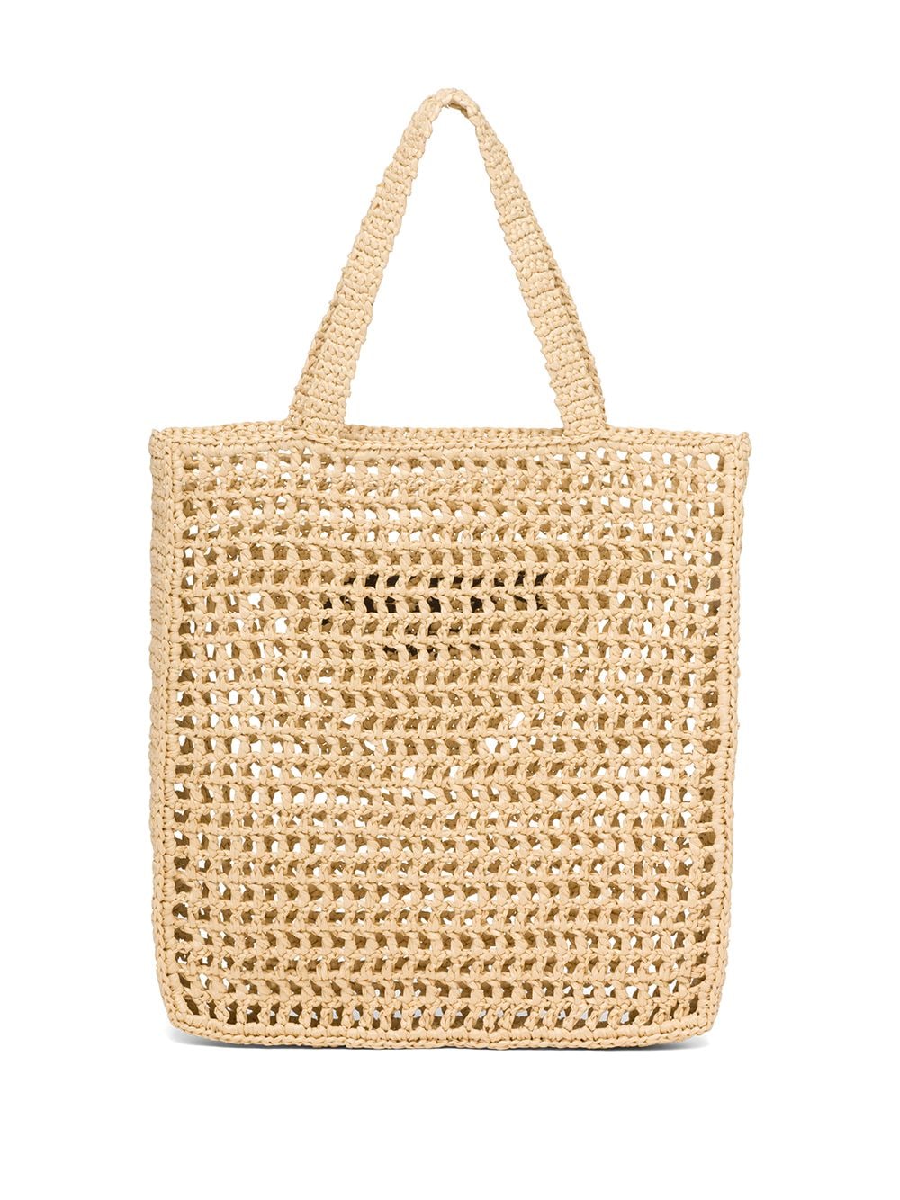 Pra*a woven-logo raffia tote bag