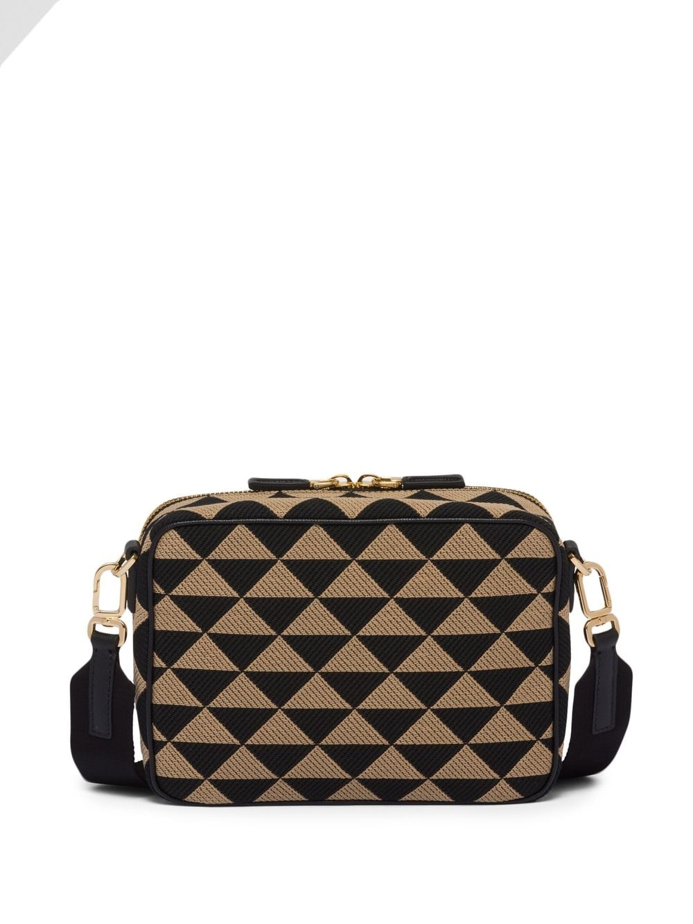 Pra*a symbole embroidered messenger bag