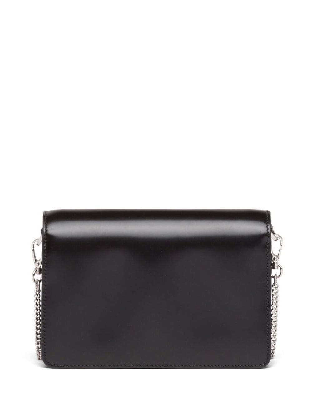 Pra*a triangle-plaque brushed leather shoulder bag