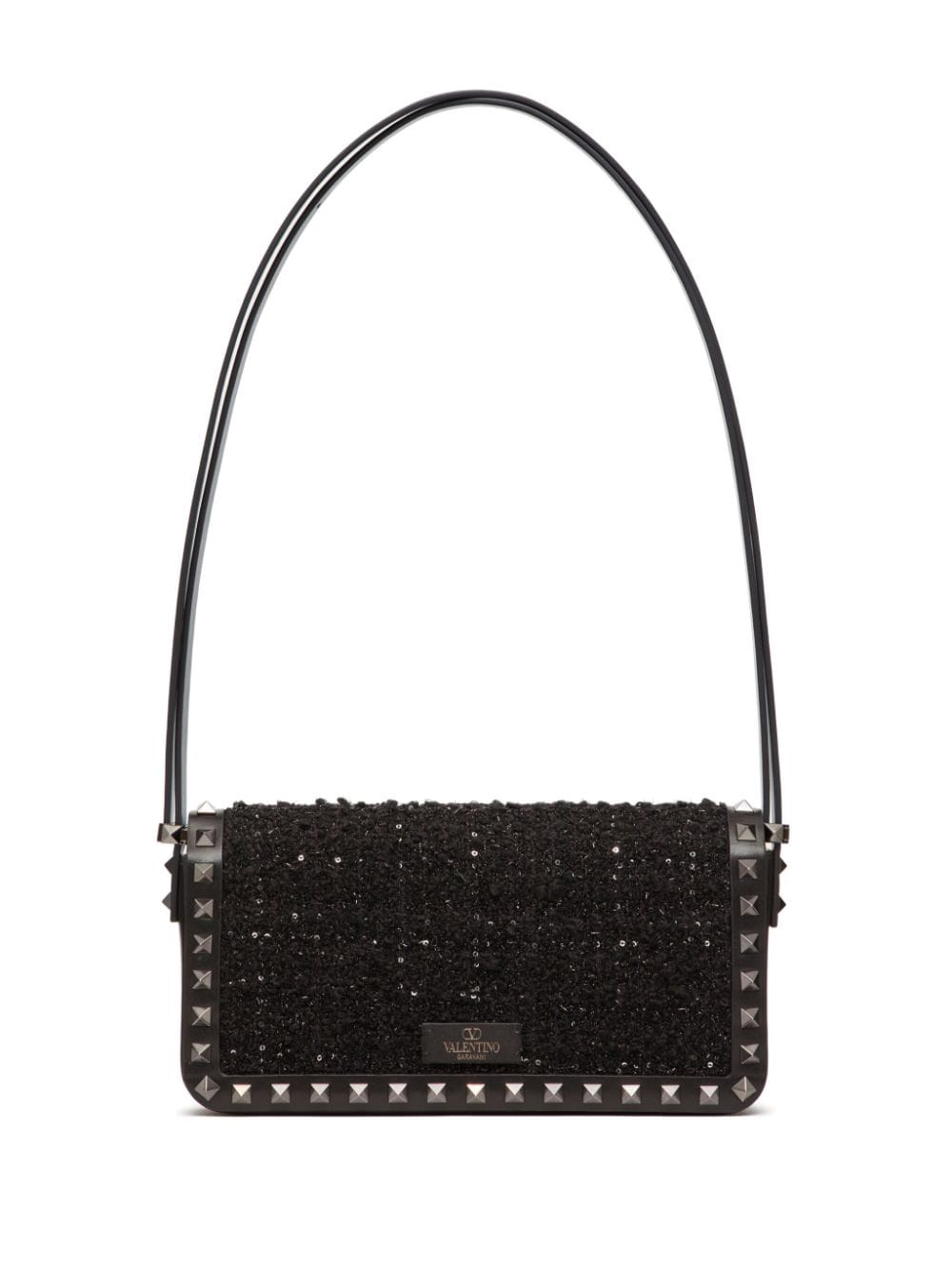 Valentino Garavani Rockstud23 E/W tweed shoulder bag
