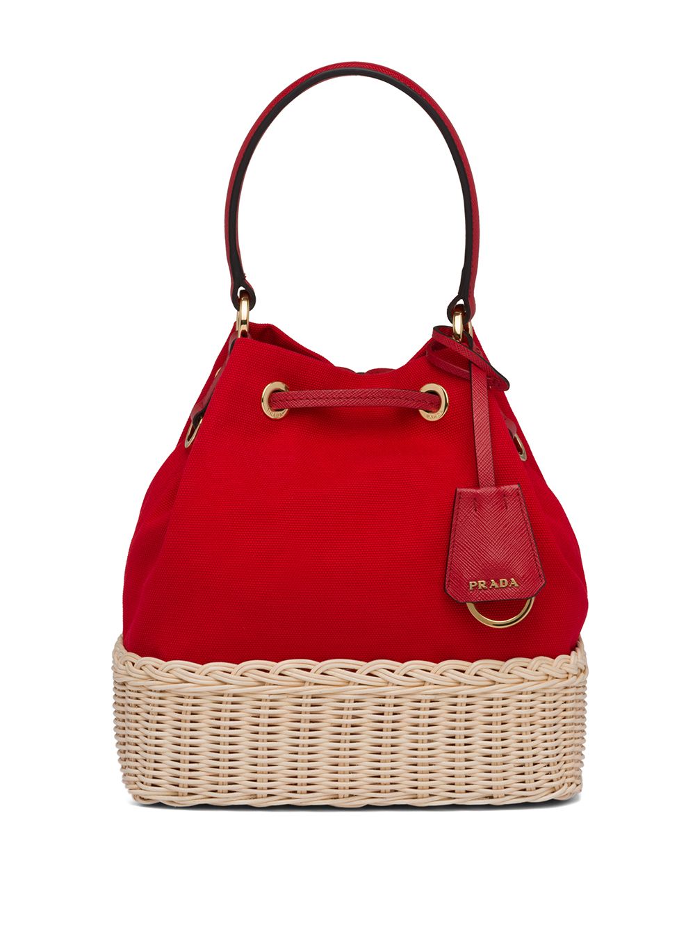Pra*a wicker bucket bag