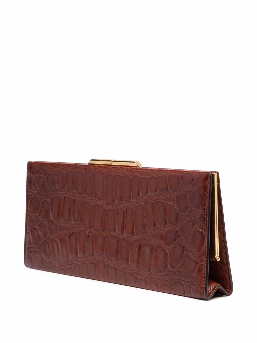 Saint Laurent crocodile-effect clutch bag