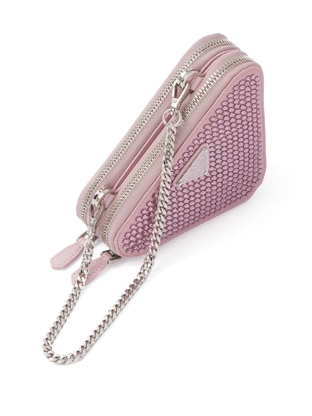 Pra*a mini triangle crystal-embellished crossbody bag