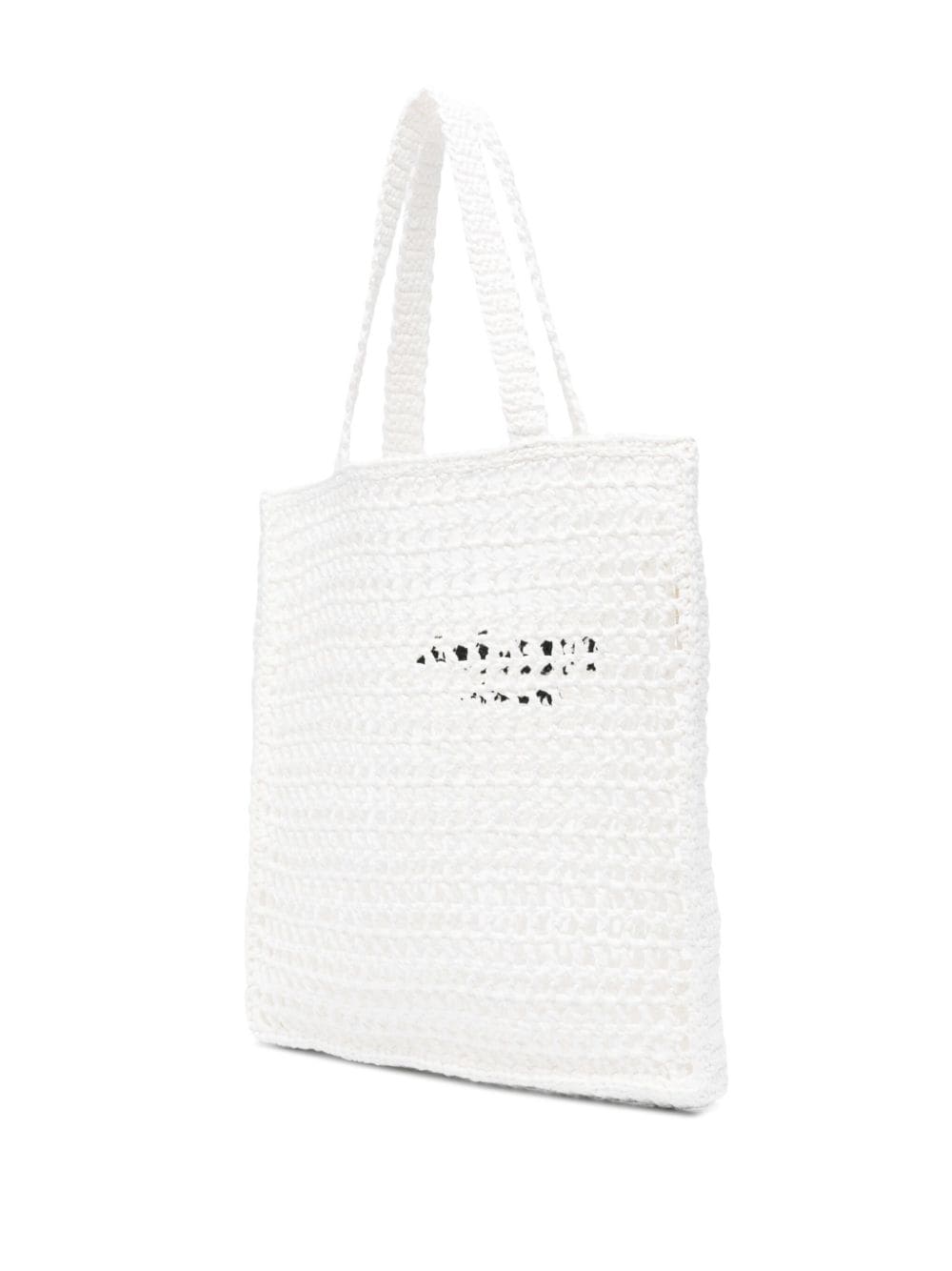 Pra*a logo-embroidered crochet tote bag