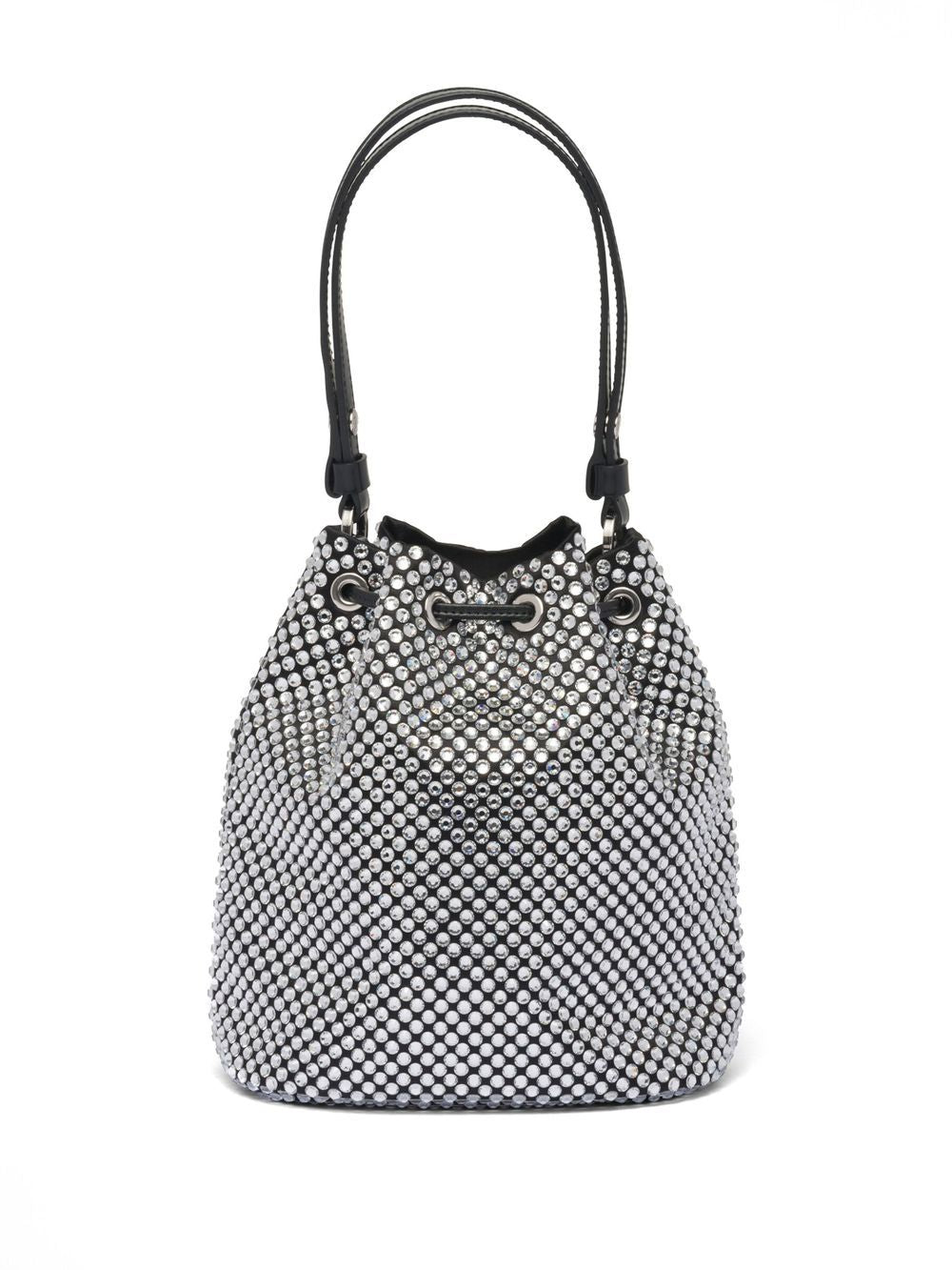 Pra*a mini crystal-embellished satin bucket bag
