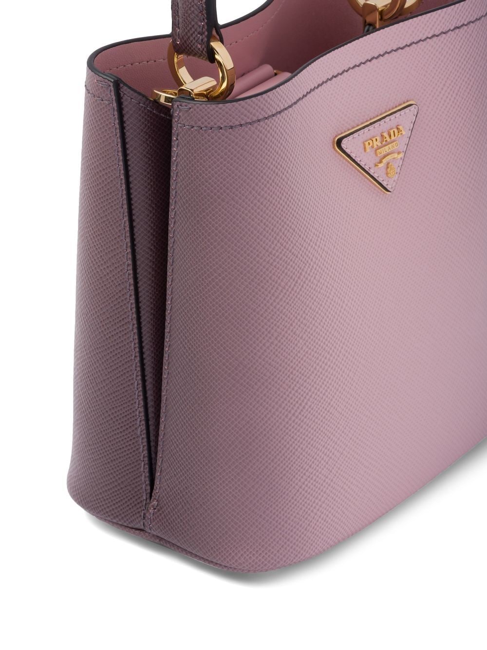 Pra*a small panier saffiano leather bag