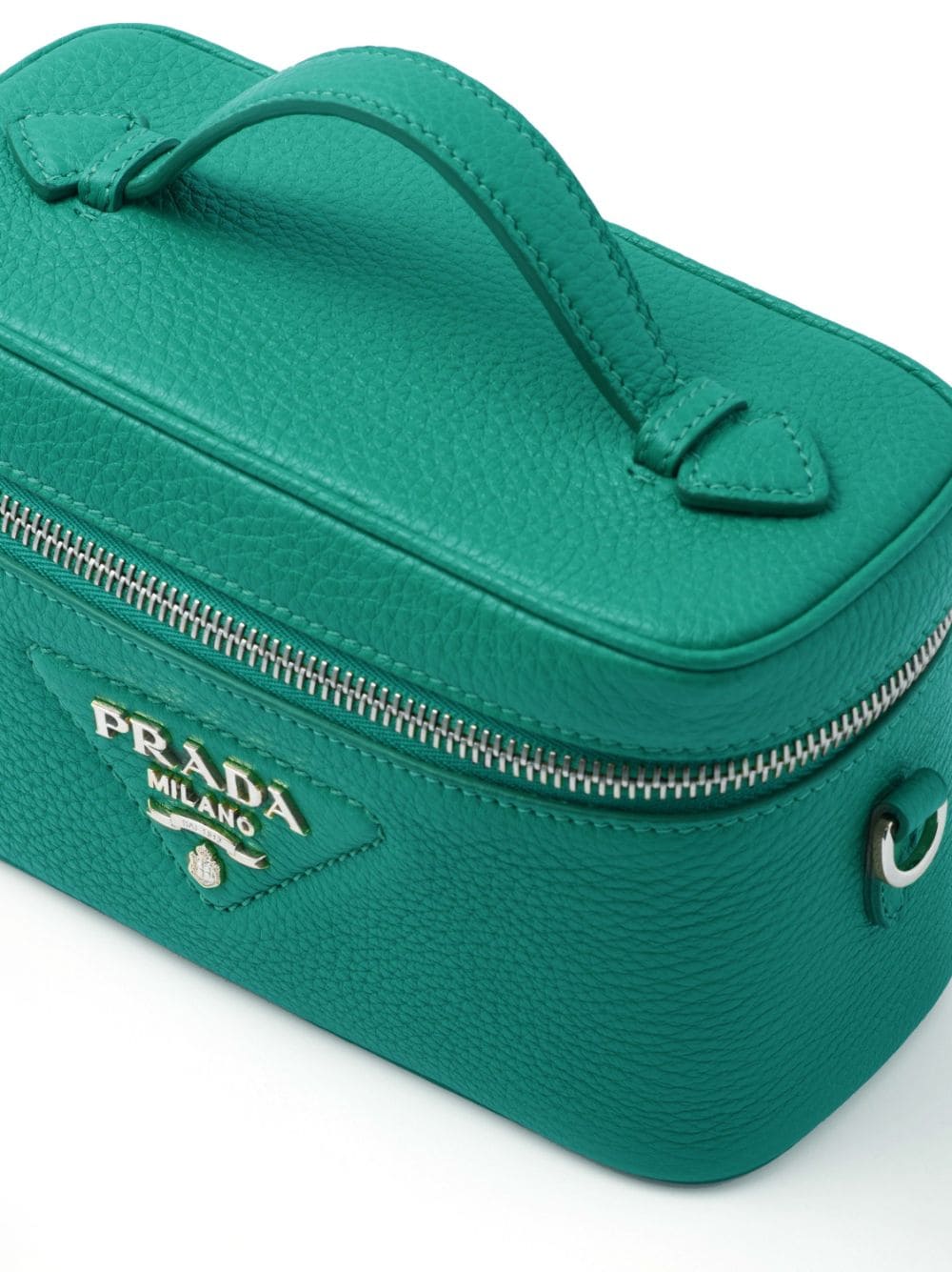 Pra*a logo-lettering leather mini-bag