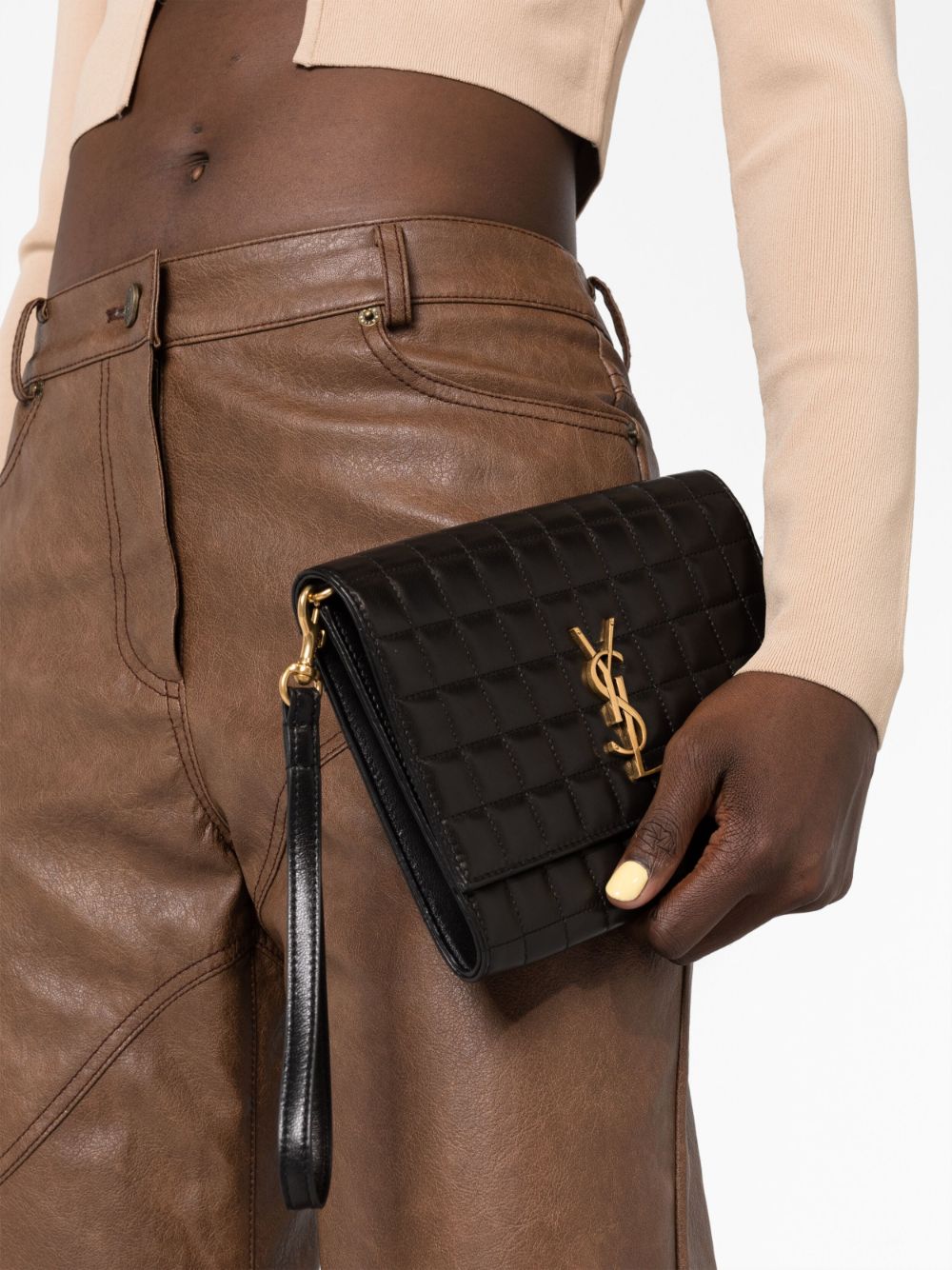 Saint Laurent Cassandre leather pouch