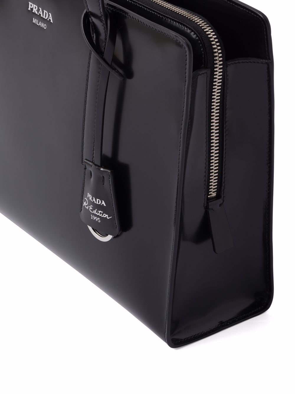 Pra*a large re-edition 1995 leather handbag