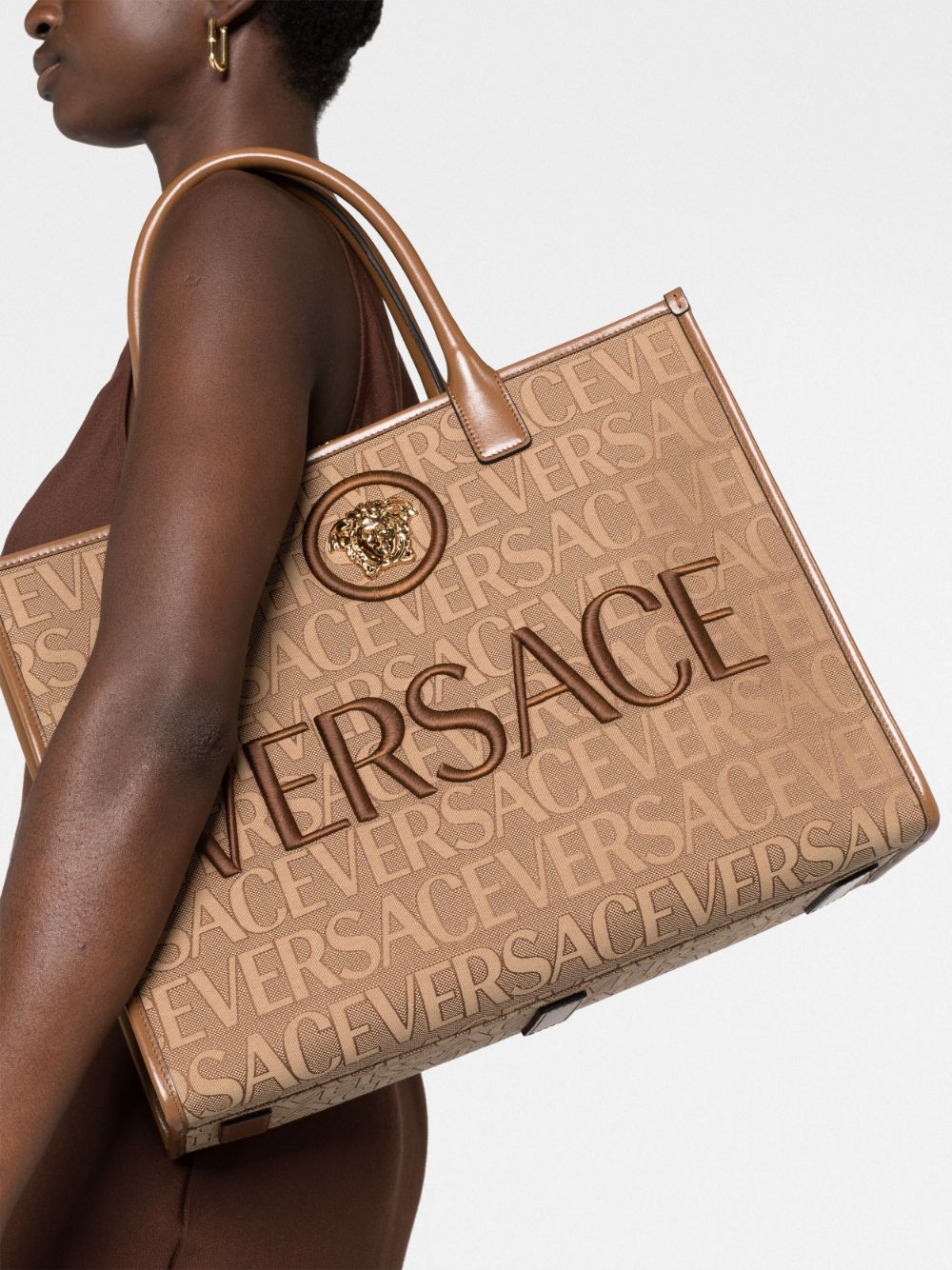 Versace large Versace Allover-jacquard tote bag