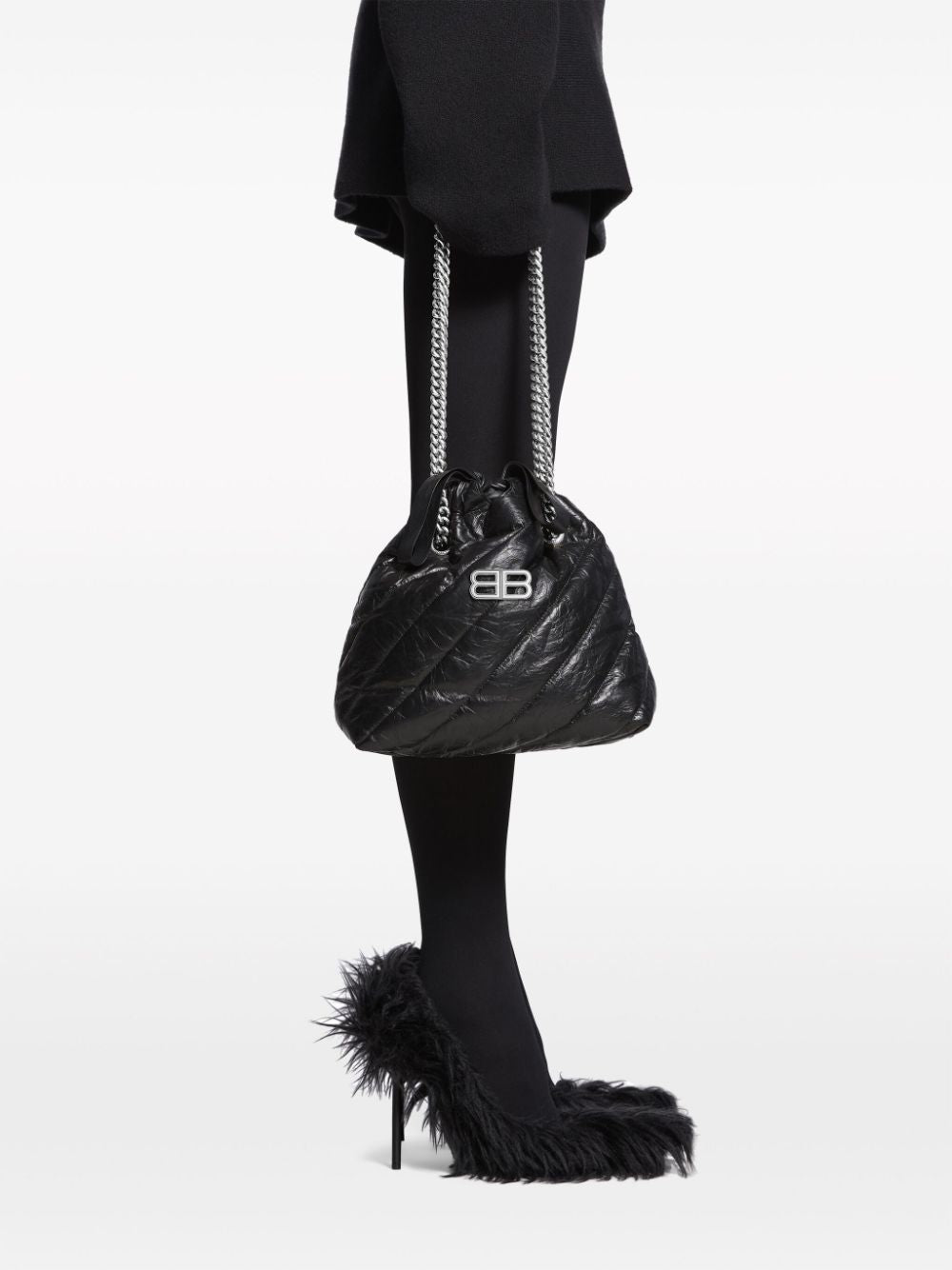 Ba*len*cia*ga crush logo-plaque quilted leather tote bag